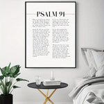 1PC, Canvas Wall Art, Solid Wood With Psalms 91, Printed Painting Wall Poster Bible Poetry Simple Alphabet Printing Home Decor Art Poster Perfect Gift As Living Room, Bedroom, Office Bar Club Wall Decoration, Interior Aesthetic Wall Art Painting