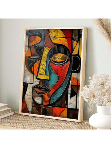 1 African Style Abstract Canvas Wall Art - Unframed Modern Art Print, Suitable For Living Room, Bedroom, Cafe, Kitchen Dining Room, Portrait Canvas Wall Art - Canvas Material (Framed) -