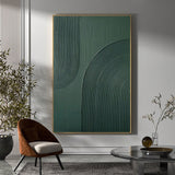 1 Pc, Canvas Hanging Poster, Solid Wood Framed Painting, Modern Abstract Green Canvas Art Print, Luxury Wall Decor For Living Room, Bedroom, Home Office - Chic Minimalist Design