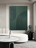 1 Pc, Canvas Hanging Poster, Solid Wood Framed Painting, Modern Abstract Green Canvas Art Print, Luxury Wall Decor For Living Room, Bedroom, Home Office - Chic Minimalist Design