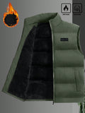 Manfinity Homme Loose Fit Men's Letter Patched Thermal Lined Puffer Vest Coat