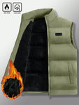 Manfinity Homme Loose Fit Men's Letter Patched Thermal Lined Puffer Vest Coat