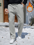 Manfinity RelaxMax Men Fall/Winter Casual Drawstring Waist Thermal Lined Sweatpants