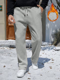 Manfinity RelaxMax Men Fall/Winter Casual Drawstring Waist Thermal Lined Sweatpants