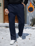 Manfinity RelaxMax Men Fall/Winter Casual Drawstring Waist Thermal Lined Sweatpants