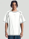 Manfinity StreetEZ Men's Embroidered Logo Round Neck Short Sleeve Knit T-Shirt, Suitable For Summer - MapleCo