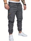 Manfinity Homme Men's Drawstring Waist Slant Pocket Pants