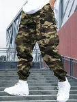 1pc Men's Camo Multi-Pocket Cargo Pants, Streetwear Hiphop Outdoor Sports Casual Tapered Ankle-Length Pants, Spring/Autumn