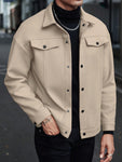 Manfinity CasualCool Men Solid Color Casual Jacket, Suitable For Autumn And Winter