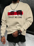 Men's Casual Letter Print Round Neck Long Sleeve Loose Sweatshirt For Spring Autumn