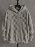 Manfinity Modomio Men Letter Embroidery Hooded Fashion Long Sleeve Going Out Teddy Sweatshirt, Friends