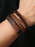 4pcs/Set Vintage Punk Leather