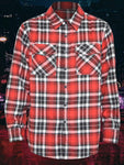 Men's Woven Plaid Flannel Long Sleeve Brushed Casual Fitted Normal Shacket