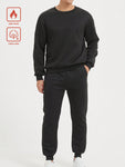 Manfinity CasualCool Men 1 Set Solid Color Crew Neck Long Sleeve Fleece Sweatshirt And Sweatpants Casual Outfit