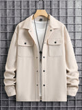 Manfinity Homme Men Flap Pocket Button Front Overcoat