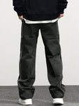 Manfinity Hypemode Loose Men's Letter Patched Detail Contrast Piping Drawstring Waistband Pants