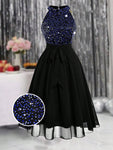 SHEIN Clasi Plus Size Women Sleeveless Sequin Patchwork Elegant Dress