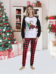 2pcs Women Christmas Family Matching Pajama Set - Christmas Tree Print Long Sleeve Top And Long Pants Sleepwear Comfy Holiday Loungewear