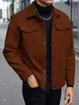 Manfinity CasualCool Men Solid Color Casual Jacket, Suitable For Autumn And Winter