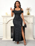 SHEIN Lady Christmas Party Dress Holiday Reception Ceremony Dress