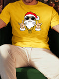 Manfinity Homme Men Round Neck Short Sleeve Santa Claus Graphic Printed Simple T-Shirt, Casual For Daily Wear, For Friends