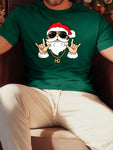 Manfinity Homme Men Round Neck Short Sleeve Santa Claus Graphic Printed Simple T-Shirt, Casual For Daily Wear, For Friends