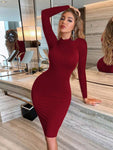 SHEIN EZwear Solid Scoop Neck Bodycon Dress