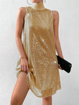 SHEIN Allurite High Neck Sequin Tank Dress