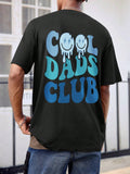 Men's Summer Casual Short Sleeve Round Neck T-Shirt With Letter And Smiling Face Print