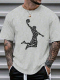 Men's Fashionable Basketball Letter Print T-Shirt