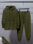 Manfinity Dauomo Men's Drawstring Hoodie And Sweatpants Two Piece Set