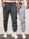 Manfinity Homme Men 2pcs Drawstring Waist Sweatpants For Autumn