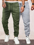 Manfinity Homme Men 2pcs Drawstring Waist Sweatpants For Autumn