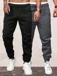 Manfinity Homme Men 2pcs Drawstring Waist Sweatpants For Autumn