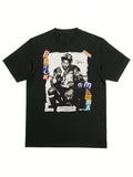 Hip-Hop Style Poster Pure Cotton 220 Grams Unisex Rapper Clothing Short-Sleeved T-Shirt