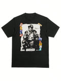 Hip-Hop Style Poster Pure Cotton 220 Grams Unisex Rapper Clothing Short-Sleeved T-Shirt