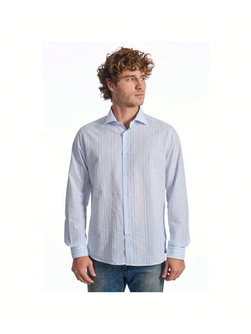 Baldinini TREND Striped Slim Fit Long Sleeve Shirt With French Collar