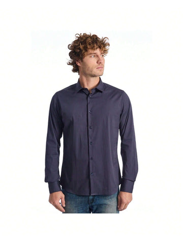 Baldinini TREND Cotton Long Sleeved Slim Fit Shirt With Classic Neck And Button Closure