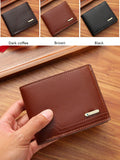 1-2pcs Men's PU Leather Wallet, Large Capacity And Multiple Card Slots, Can Store Large Bills, Simple Coin Pocket, Credit Card, Bank Card, ID Card Photo Slot, Business Casual Style, An Ideal Gift For Men's Birthday Or Partner