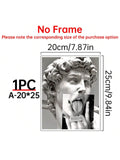 1pc Minimalist Funny Sculpture Printed Canvas Art Poster Painting For Home Wall Decoration, No Frame