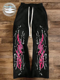 Manfinity EMRG Men's Casual Flame Print Drawstring Waist Straight Loose Sweatpants