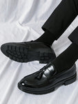 Business Black Dress Shoes For Men, Tassel Decor Dress Loafers