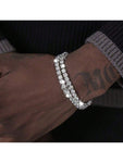 1pc Cubic Zirconia Inlaid Tennis Chain Bracelet, Hip-Hop Jewelry Gift Unisex, Suitable For Daily Parties Halloween