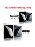 2pcs/Set Modern Canvas Print Posters, Black And White Angel WingsCanvas Wall Art Paintings, Artwork Wall Painting For Living Room Bedroom Bathroom Office Hallway Wall Decors, No Frames