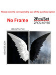 2pcs/Set Modern Canvas Print Posters, Black And White Angel WingsCanvas Wall Art Paintings, Artwork Wall Painting For Living Room Bedroom Bathroom Office Hallway Wall Decors, No Frames