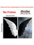 2pcs/Set Modern Canvas Print Posters, Black And White Angel WingsCanvas Wall Art Paintings, Artwork Wall Painting For Living Room Bedroom Bathroom Office Hallway Wall Decors, No Frames