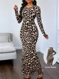 SHEIN Lady Wedding Guest Dress Women's Party Wear Black Bottom Sequin Printed Long Dress