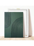 1 Pc, Canvas Hanging Poster, Solid Wood Framed Painting, Modern Abstract Green Canvas Art Print, Luxury Wall Decor For Living Room, Bedroom, Home Office - Chic Minimalist Design