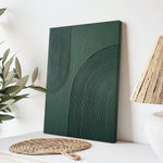 1 Pc, Canvas Hanging Poster, Solid Wood Framed Painting, Modern Abstract Green Canvas Art Print, Luxury Wall Decor For Living Room, Bedroom, Home Office - Chic Minimalist Design