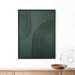 1 Pc, Canvas Hanging Poster, Solid Wood Framed Painting, Modern Abstract Green Canvas Art Print, Luxury Wall Decor For Living Room, Bedroom, Home Office - Chic Minimalist Design